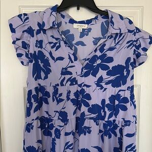 Blue and Lavender Floral Dress